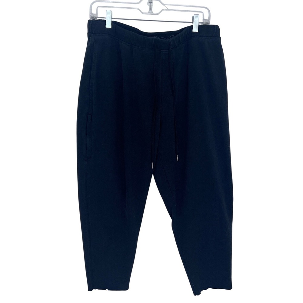 Eddie Bauer Mens XL Black Sleepwear Joggers Drawstring Lounge Pants Raw Hem READ